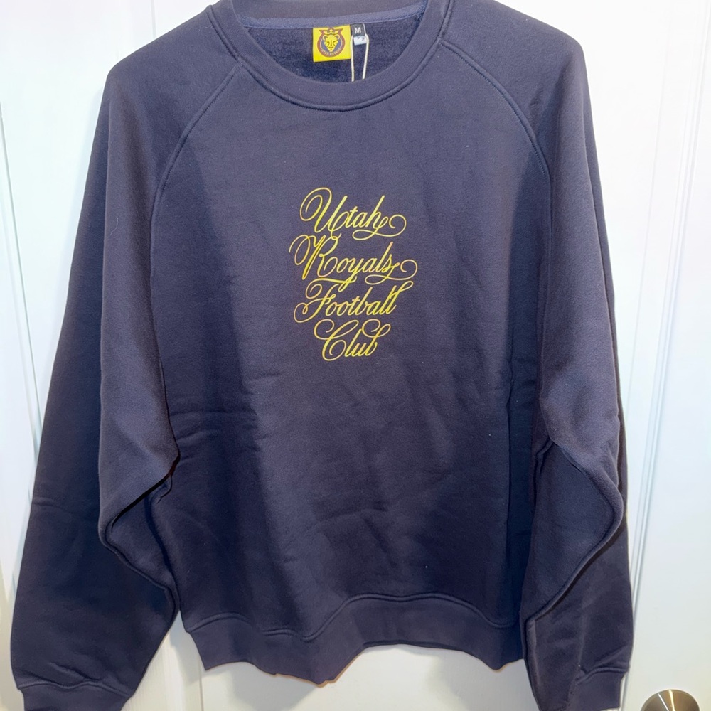 Utah Royals Football Club Men’s Oversized Navy Sweater with Gold Script - Size S